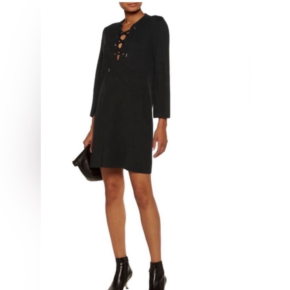 Theory Patrinelle Lace-up Sweater Dress Black.